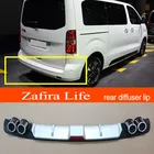 Задний бампер автомобиля Zafira Life из АБС-пластика серебристогочерного цвета, задний диффузор, спойлер для OPEL Zafira Life