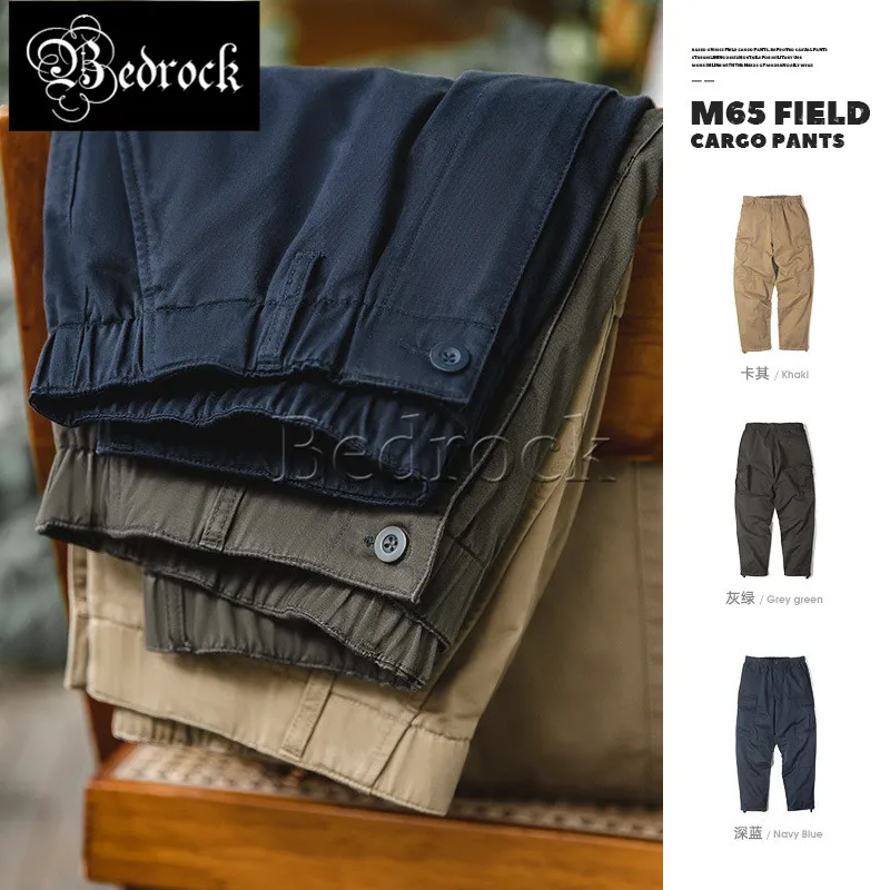 Брюки-карго M65 мужские в американском стиле ретро, Свободные повседневные армейские штаны с большими карманами, с поясом на резинке, повседн...
