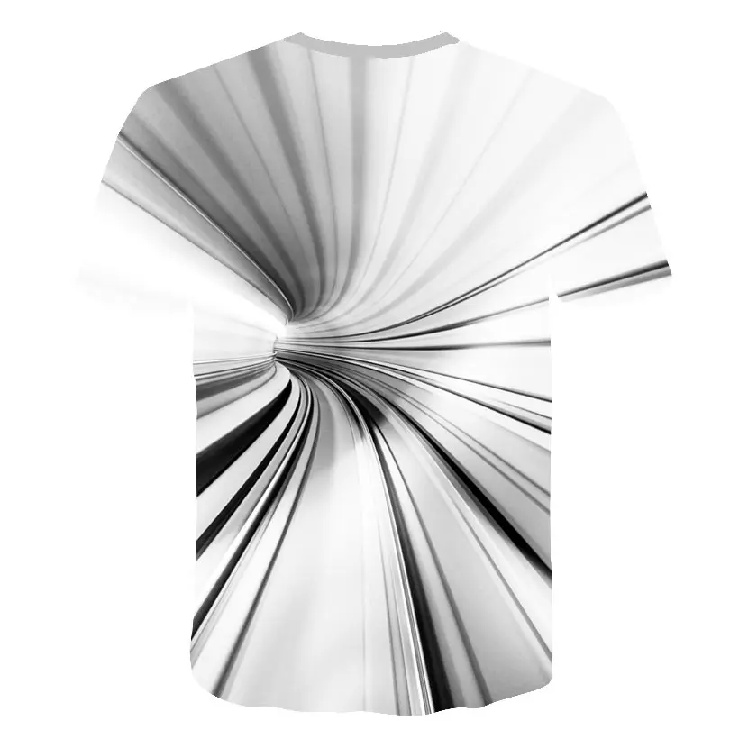 Короткая футболка с изображением черного тоннеля забавная Футболка