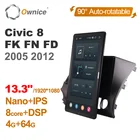Автомагнитола Ownice 1din, Android 10,0, для Honda Civic 8 FK FN FD 2005 2008 2009 2010 2012, автомобильная аудиосистема, HDMI 13,3 дюймов 1920*1080