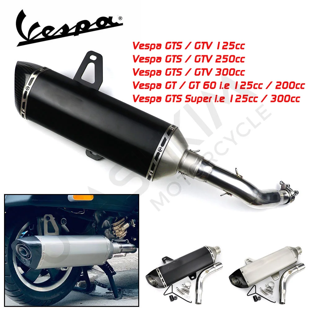 

GTS GTV 125 300 250 глушитель выхлопной трубы для Vespa GTS300 GTS250 производительность мотоцикла глушитель выхлопной трубы GTS 2008 до 2021