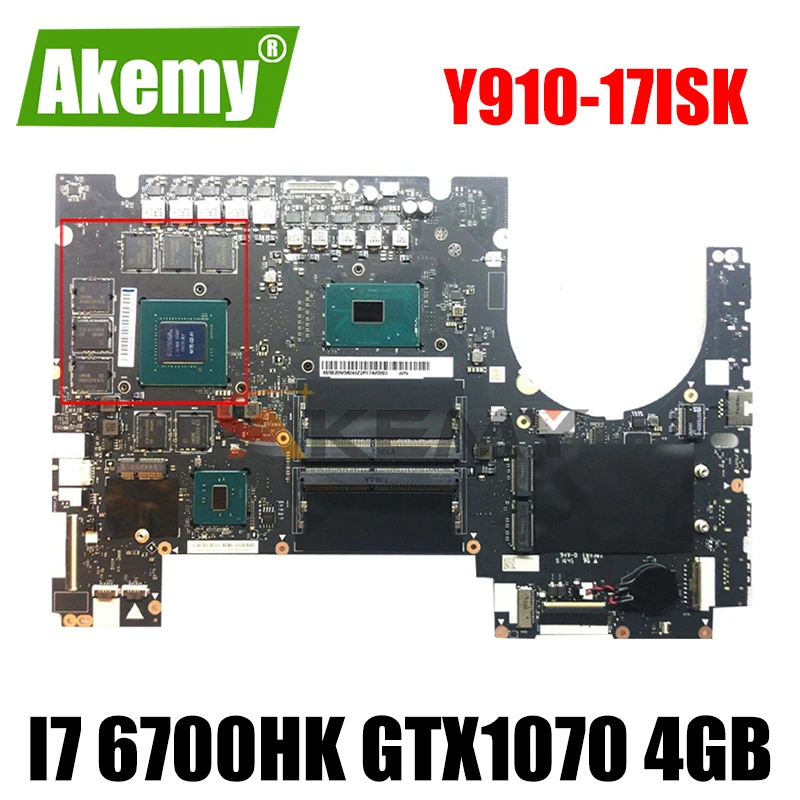 

Akemy DY720 NM-B151 для Lenovo Y910-17ISK ноутбук материнская плата Процессор I7 6700HK GTX1070 4 Гб GPU DDR4 100% тесты работы