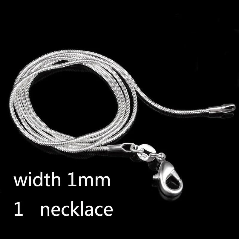 1 мм цепочка из змеиных костей ожерелье Оптовая самая лучшая продавая Серебряный