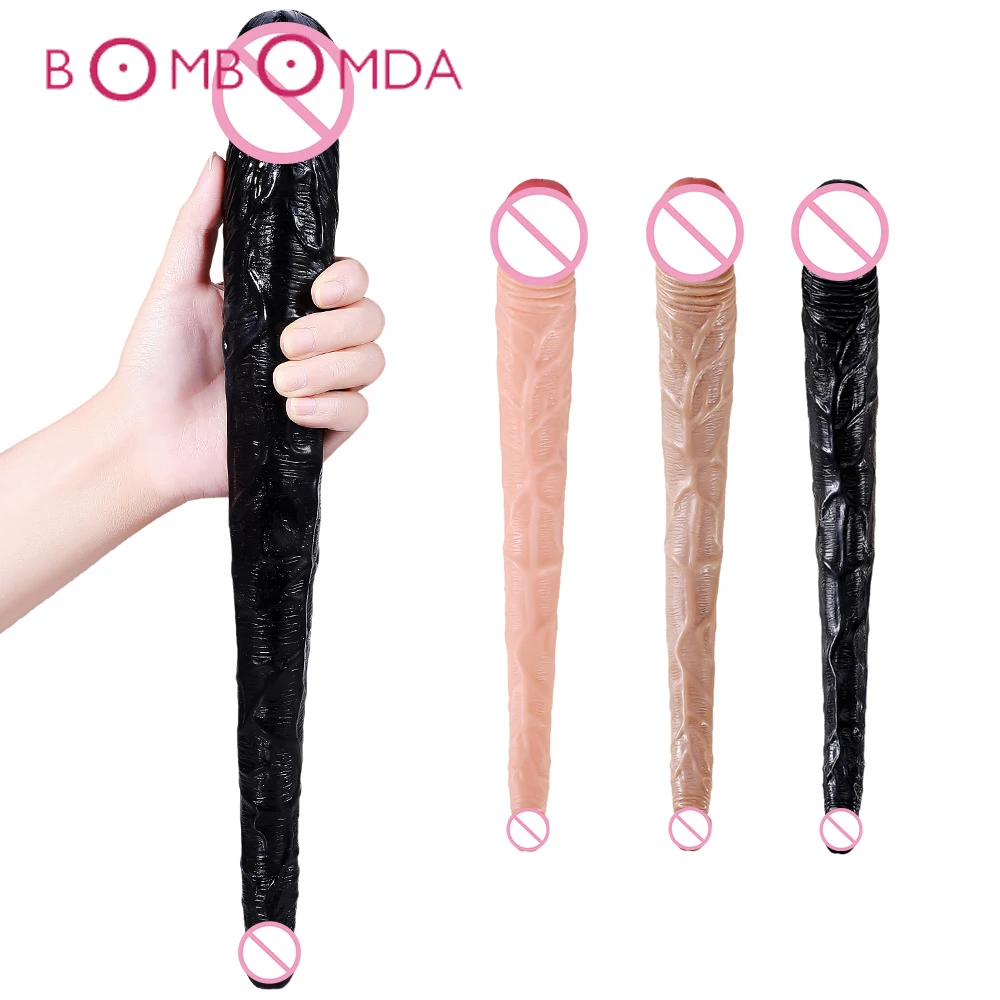 Двойной фаллоимитатор гибкий мягкий желеобразный Вагина Анальный Женский