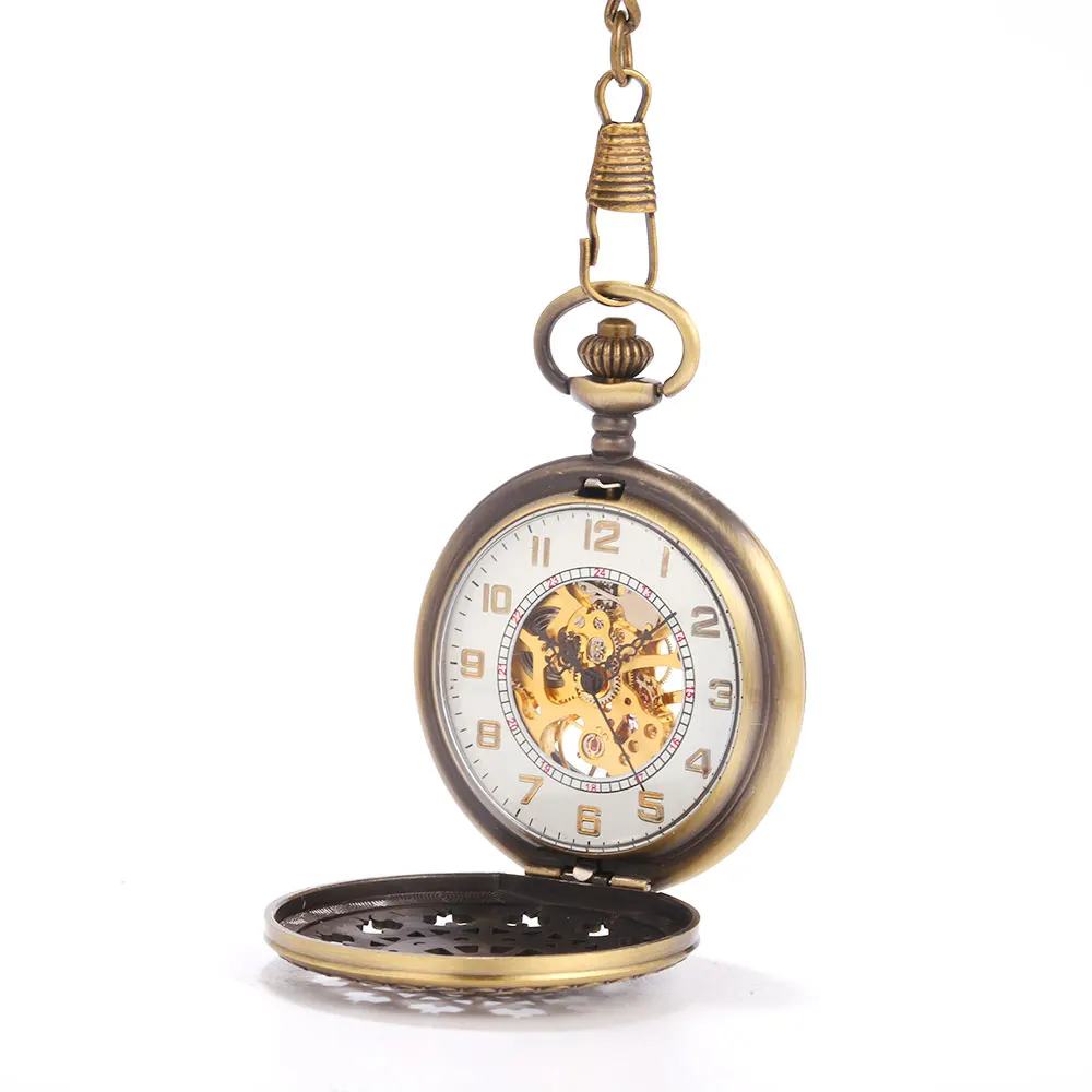 Большие карманные бронзовые часы сетчатый карман-паук в стиле ретро креативный