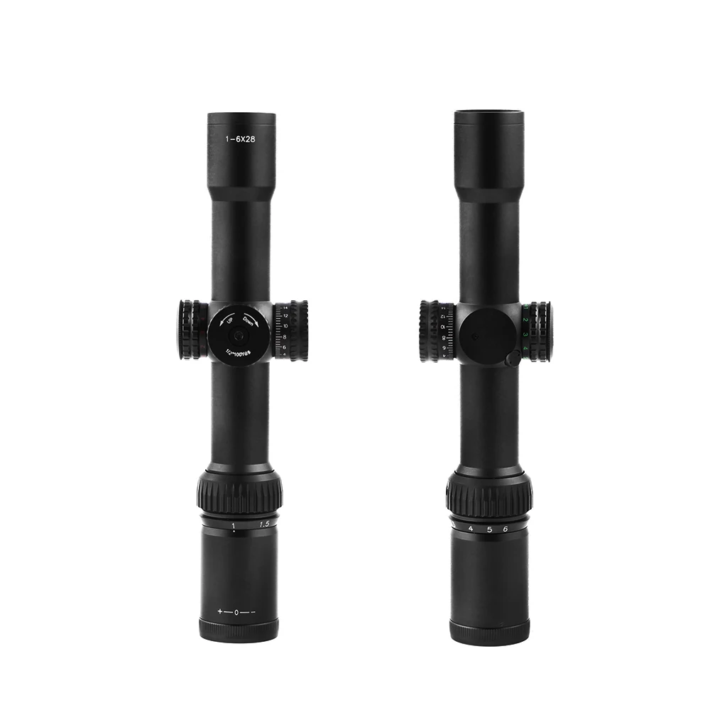 Оптический прицел SPINA OPTICS 1-6x28 тактический с тонкими краями стеклянная сетка
