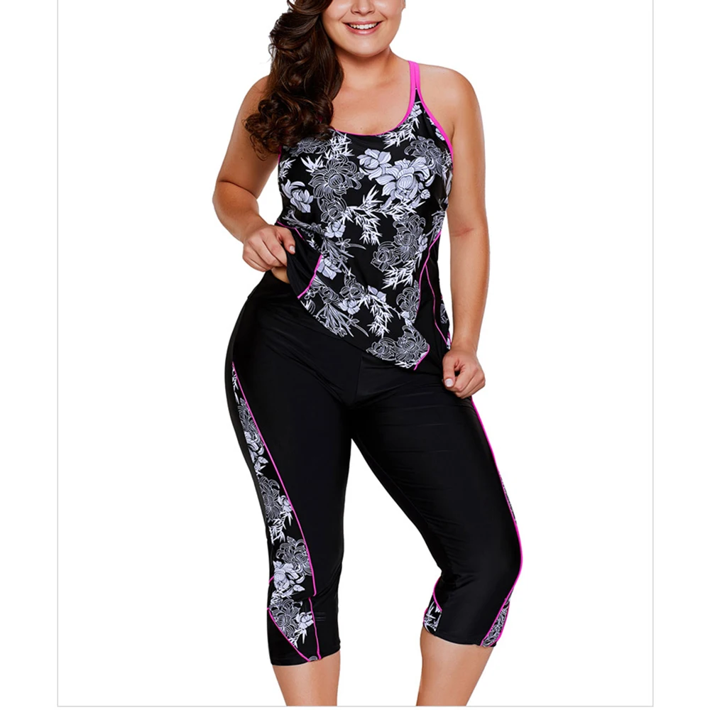 2018 летний женский купальник большого размера из двух частей большой размер