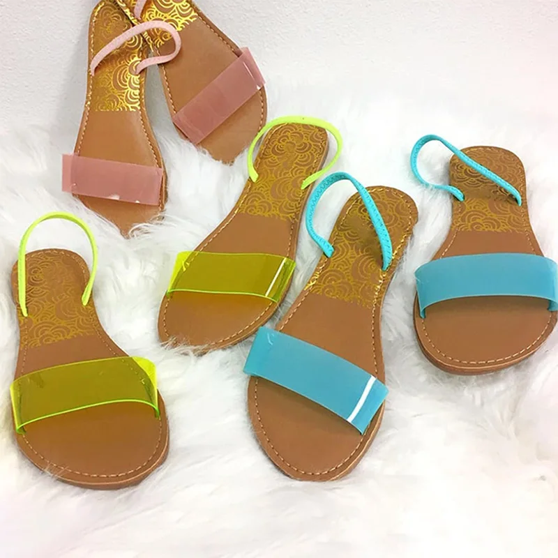 Женские туфли прозрачные мягкие желеобразные женские эластичные ремешки с