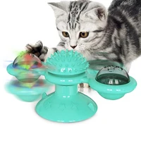 windmill cat toy turntable training pet cat toys with bells catnip scratching tickle led light ball supplies