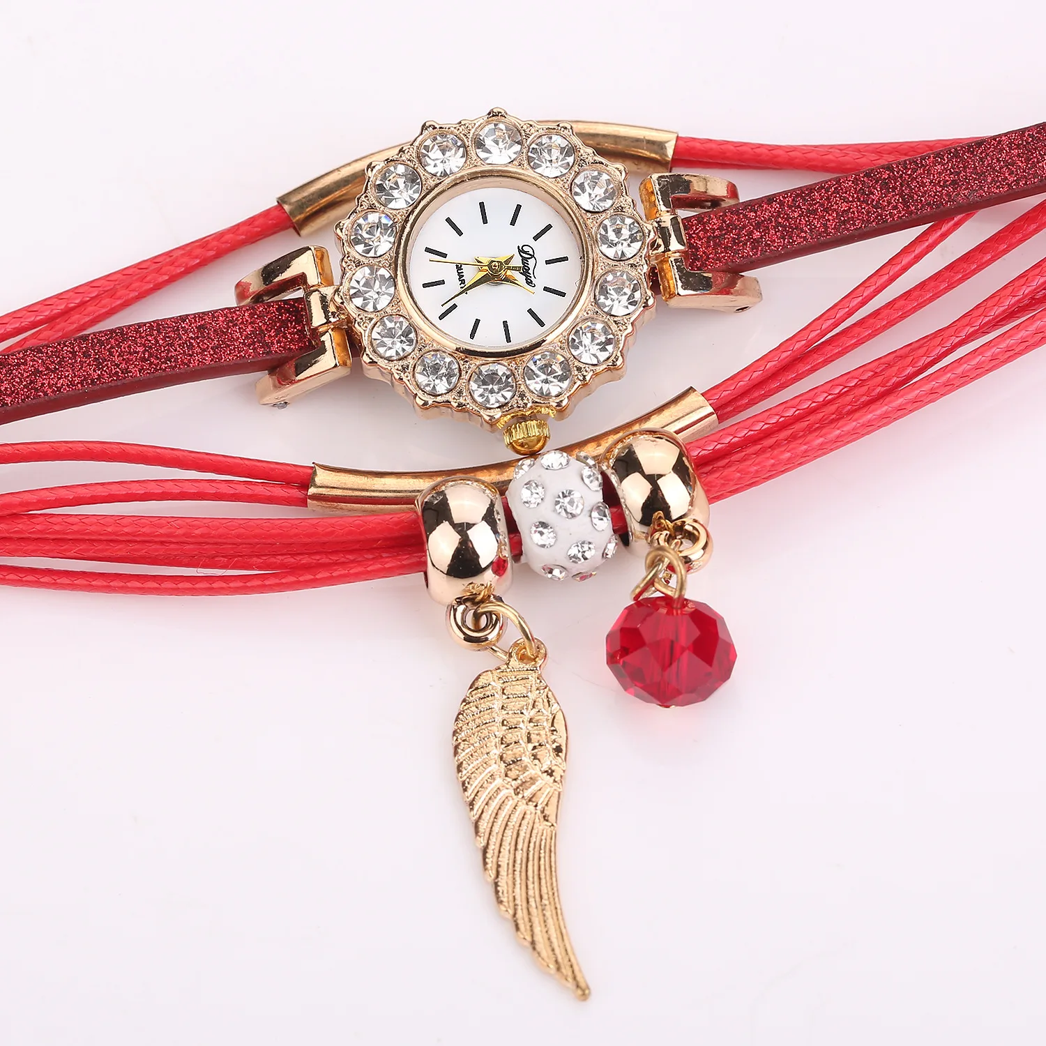 Роскошные модные женские часы-браслет с бриллиантами наручные часы сплав крылья