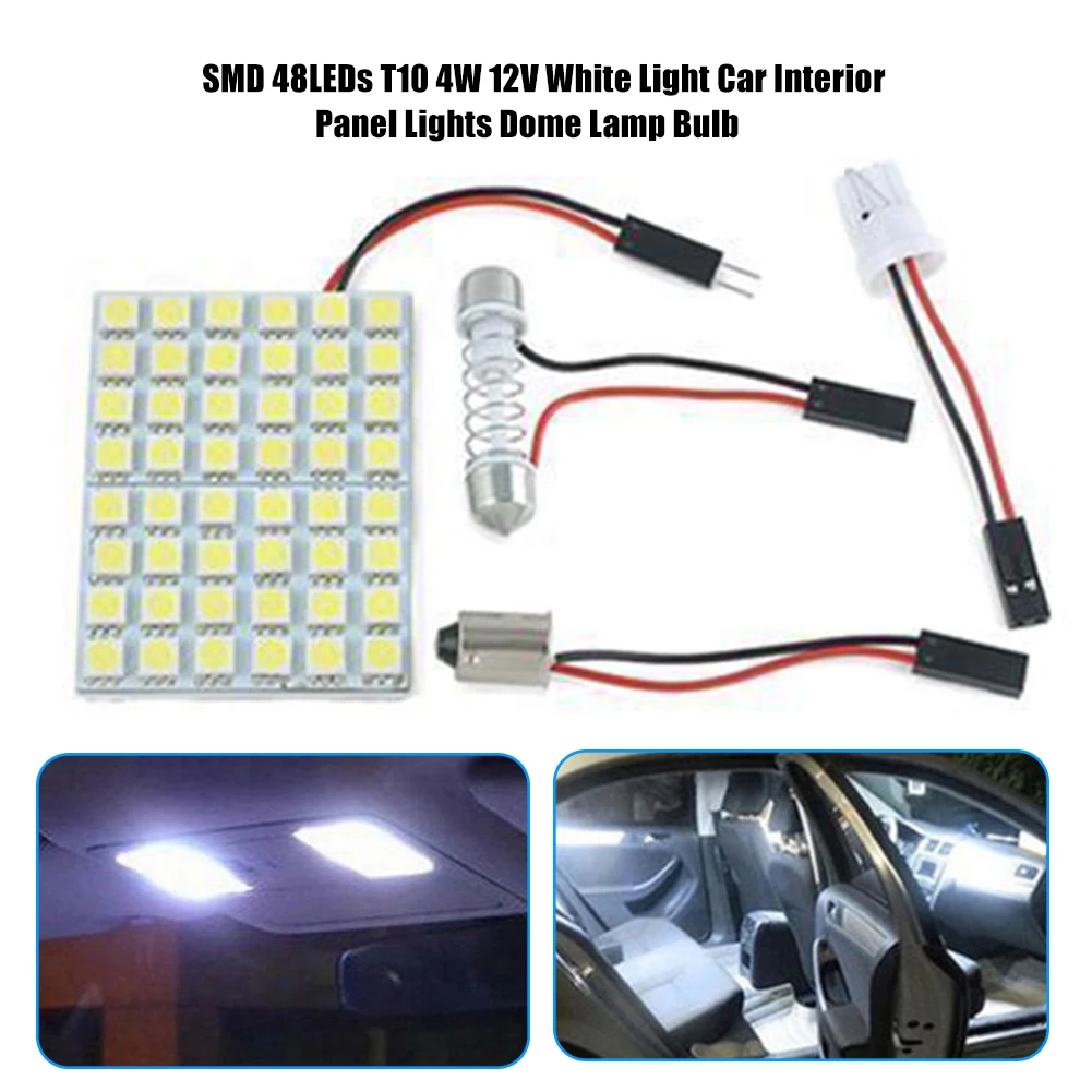 

DC 12V SMD 48LEDs 4W Led 48 Panel Light Car Interior Panel Lights Car Interior Reading Dome Lamp Bulb