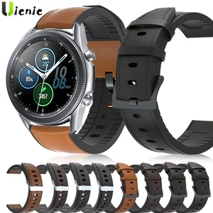 Ремешок силиконовый для Samsung galaxy watch 3 45 мм 41 мм, браслет из натуральной кожи для наручных часов, 20 мм 22 мм