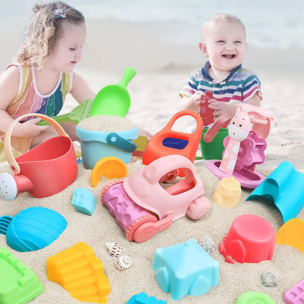 

18/25Pcs Beach Toys for Kids Baby Beach Game Toy Children Sandbox Set Kit Summer Toys for Beach Play Sand Water Play Cart