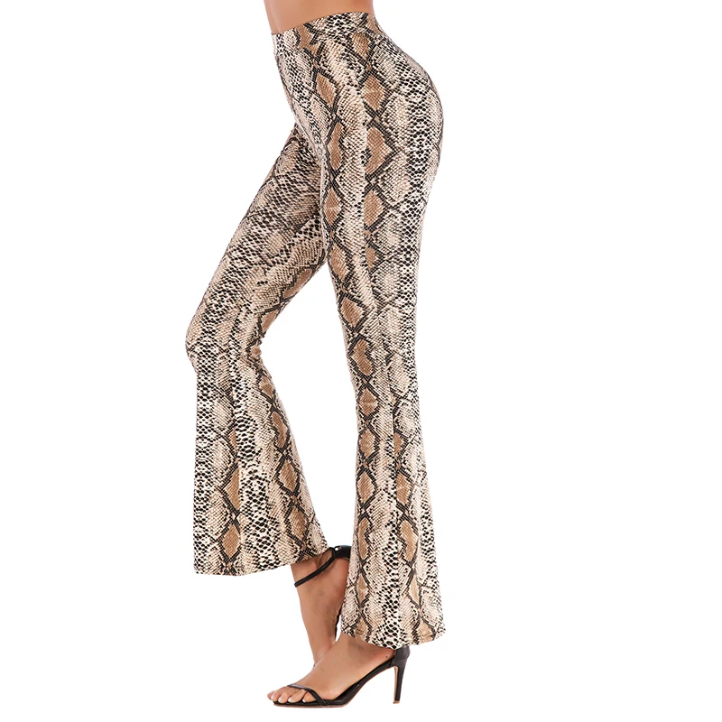 

Leopard Print Women Casual Pants Autumn High Waist Slim Fit Female Trousers Outdoor Flares Wide Leg Long Loose Pants Fashion