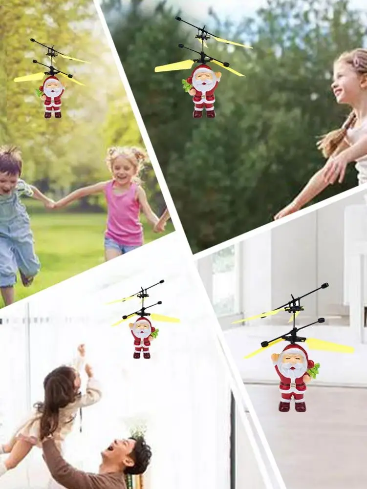 

Инфракрасный индукционный вертолет, перезаряжаемый Летающий Дрон, Санта-Клаус, вертолет, игрушки для игр в помещении и на улице