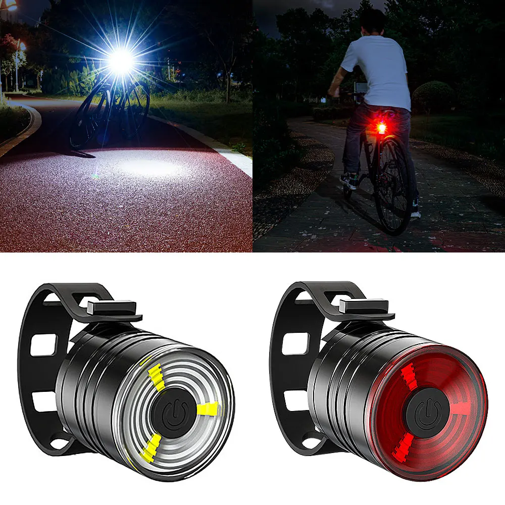 

Waterproof Mini Bike Lamp White Front BicycleLight Red Warning Tailight 3 Modes Bike Rear Light Safety Night Cycling Torch