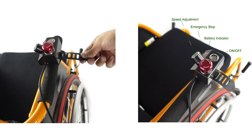 EJOYQ 24V250W электрический трактор инвалидной коляски Handbike Электрический инвалидной коляски Конверсионные Комплекты с батареей 8 дюймов колеса
