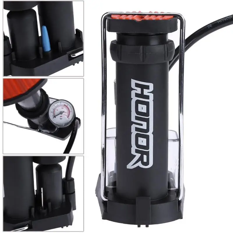 Ножной насос высокого давления для велосипеда мини портативный велосипедный