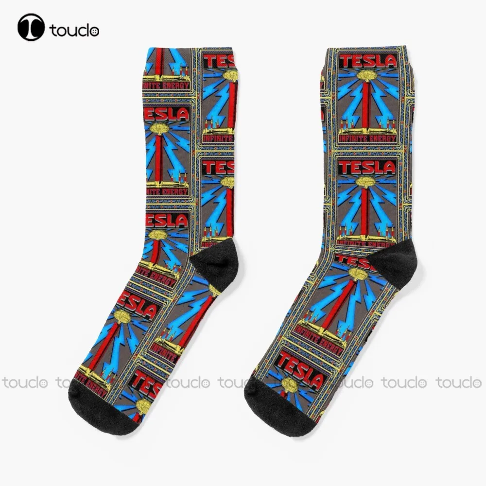 Tesla Coil - Infinite Energy Socks Womans Socks Christmas Fashion New Year Gift Unisex Adult Teen Youth Socks 360° Digital Print