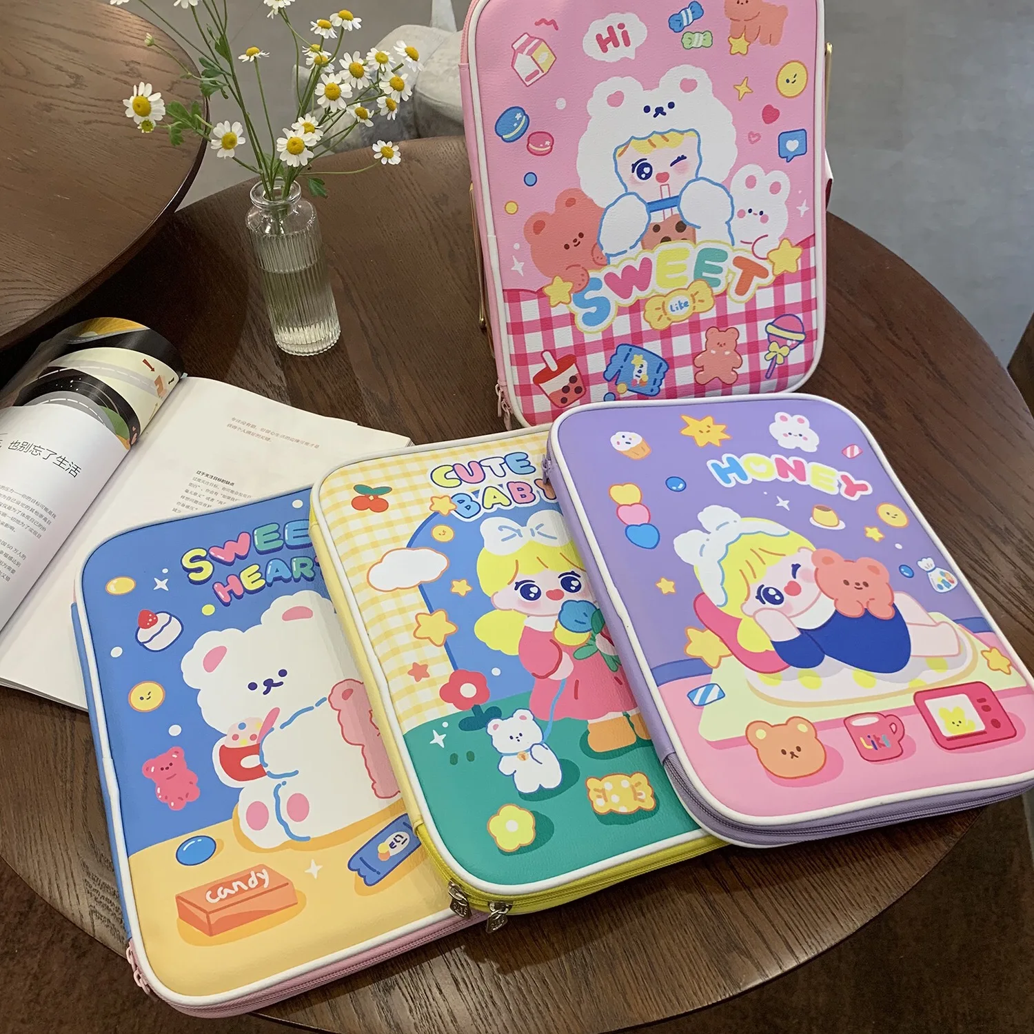Bentoy Milkjoy 10.2 10.5 11inch Mac ipad Case Soft Shockproof Pen Pocket Holder Cute Korea Fashion iPad Bags For Travel Business |