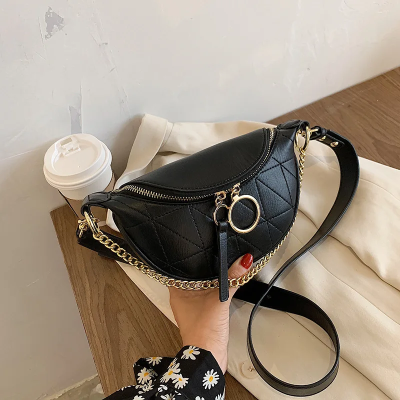 

New Solid Color Small PU Leather Crossbody Bags For Women 2021 Winter Chain Small Shoulder Simple Bag Female Phone Ladies Purses