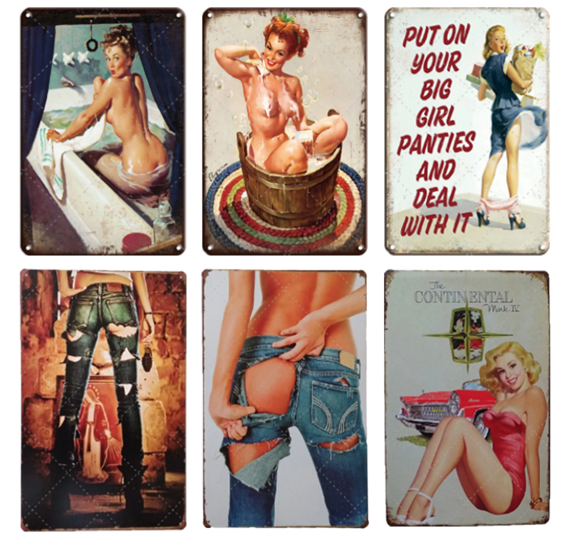 Металлический постер 1 шт. Эротичная девушка жестяной знак винтажный Ретро Декор