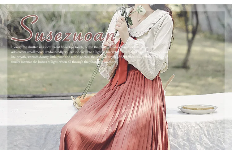 

New Spring Women Mid-Length Women's Pleated Skirt Solid Color High Waist Elegant Skirt