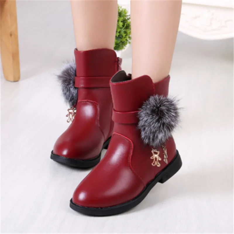 Детские ботинки для маленьких девочек Зимние ботильоны детская обувь 2019 теплая