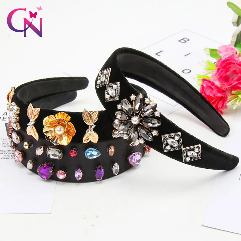 CN барокко со стразами резинки для волос с жемчугом женщин Женская обувь