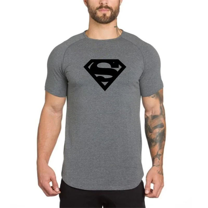 

New Brand Fashion Fitness Summer Cotton Casual T Shirts Mens Clothing Cool T-Shirt Tops Short Sleeve Breathable Sports T Shirts