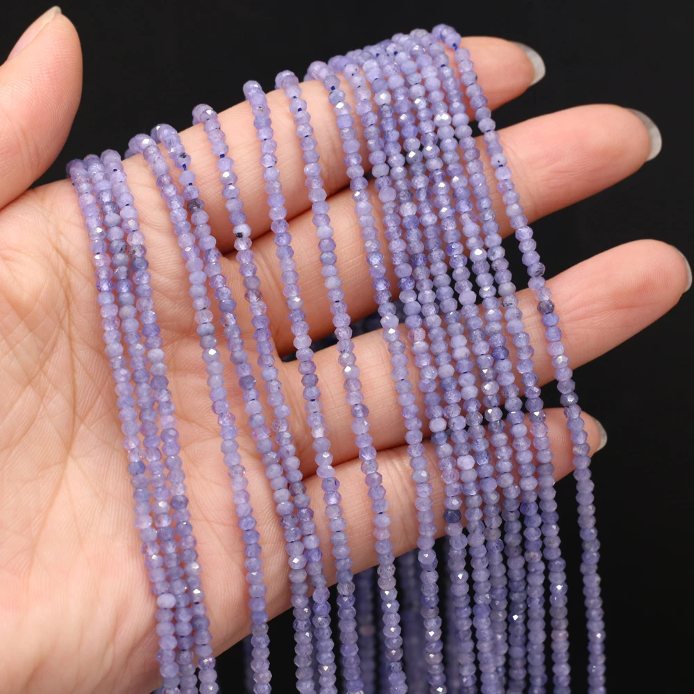 Natural Stone Beads Round Shape Faceted Tanzanite Loose Exquisite Beaded For Jewelry Making DIY Bracelet Necklace Accessories