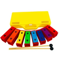 hot 8 notes chromatic xylophone glockenspiel resonator bells with yellow case