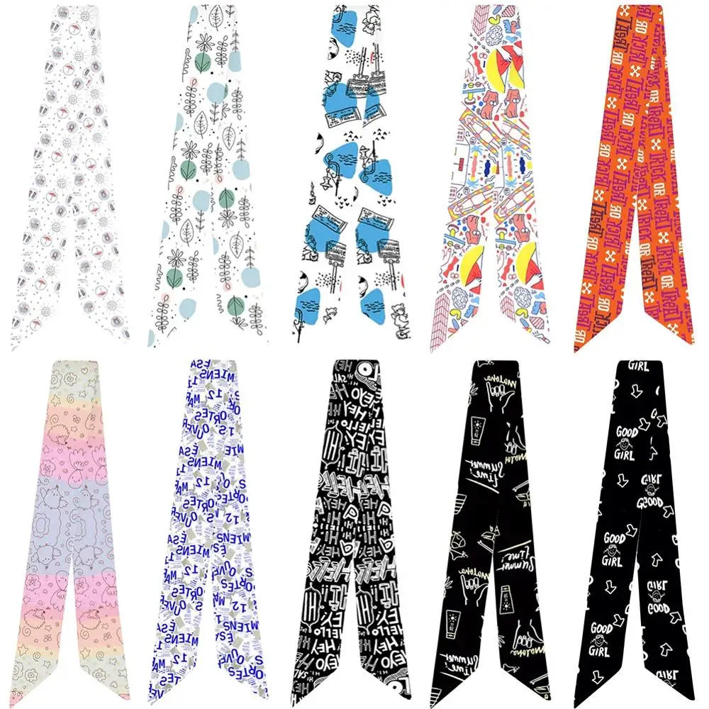 

Новые женские небольшой шарф элегантные атласные шелковые шарфы разнообразия Ретро цифровой шаблон шею мешок ручки привязаны сумка тесемк...