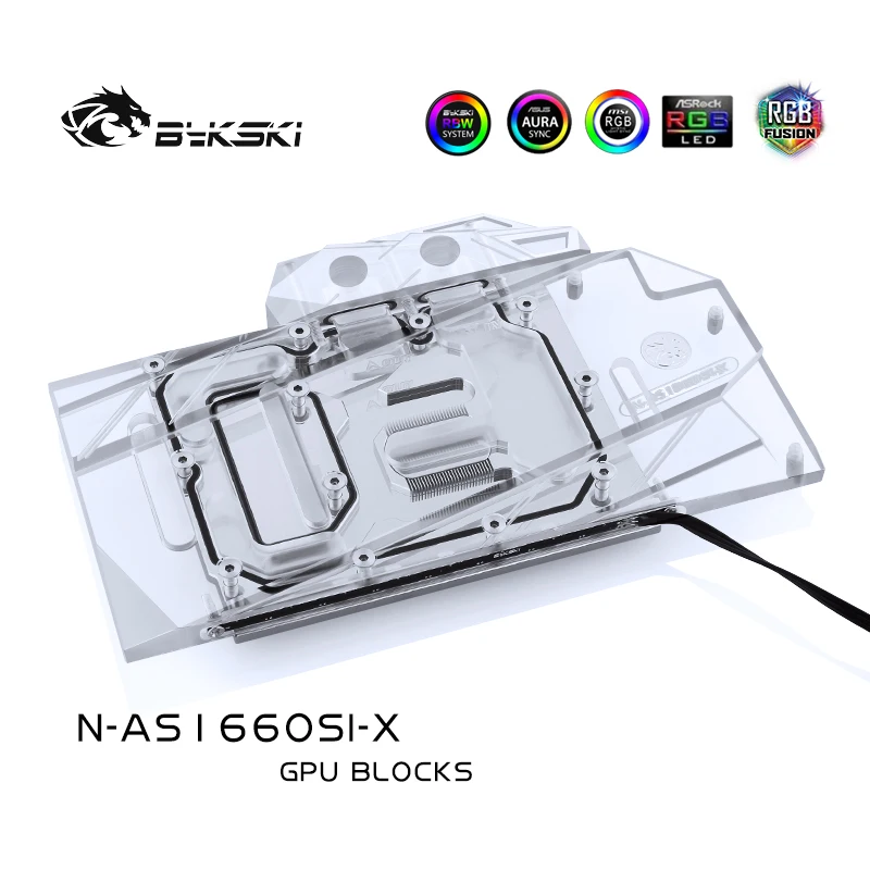 

Bykski N-AS1660SI-X PC water cooling Radiator GPU cooler video Graphics Card Water Block for ASUS GTX1660 O6G SI/TUF3 1660