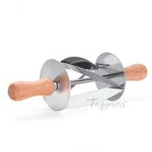 Gadgets Cutter Roller Stainless Steel Peeler Baking Tool  For Making Croissant Bread Dough Pastry Wooden Handle baking Kitchen