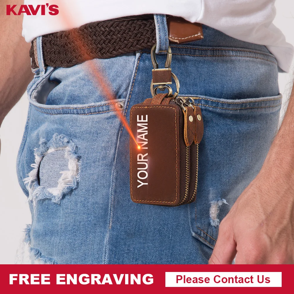 

Многофункциональный кошелек KAVIS для ключей от дома из натуральной кожи, мужской держатель для автомобильных ключей, качественный органайзе...