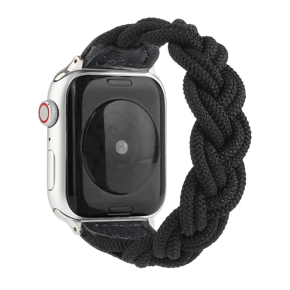 Ремешок нейлоновый для Apple Watch Band 38 мм 42 44 40 плетеный эластичный спортивный