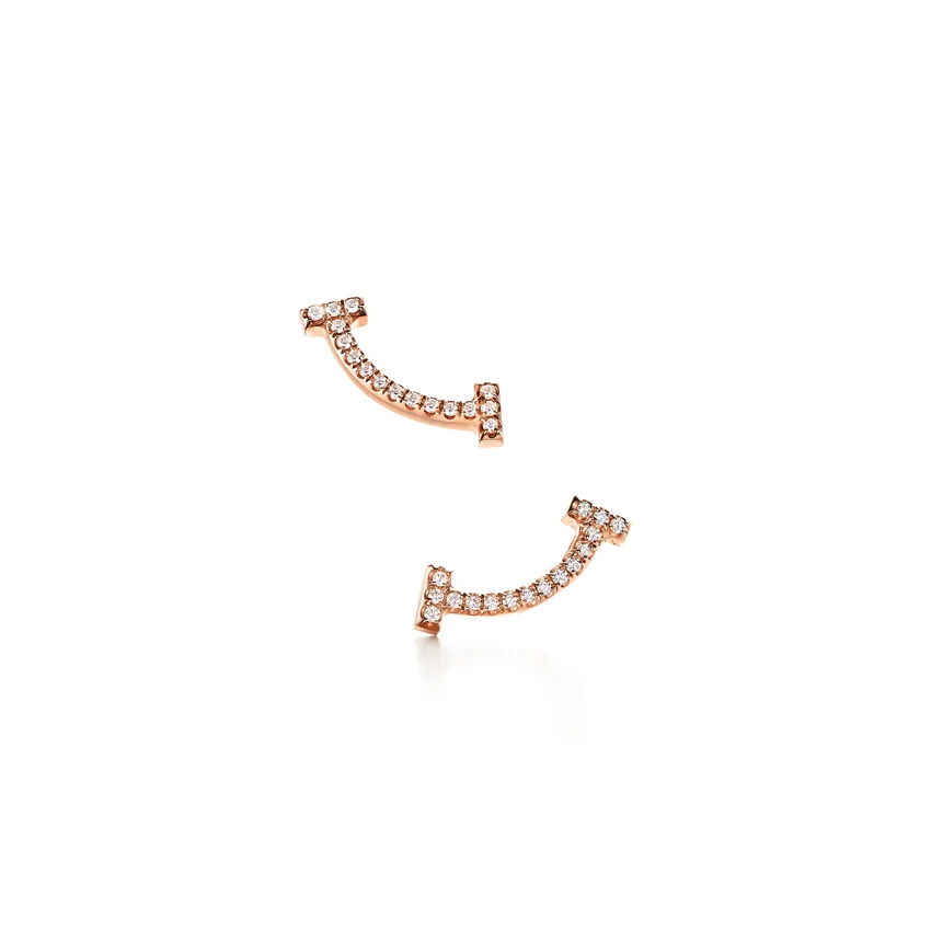 

Anniversary hot hot style lovers gem-set smile earrings