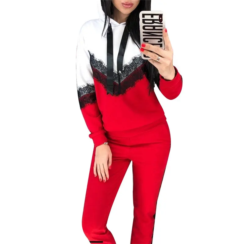 Новинка Женский пуловер комплект из 2 предметов однотонная Кружевная футболка с