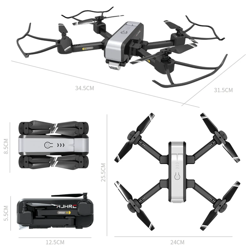 

HJ96 RC Drone 2020 New WiFi FPV 4K/1080P/ 720P HD Dual Camera Altitude Hold Gesture Photo Foldable RC Drone Quadcopter for Kids