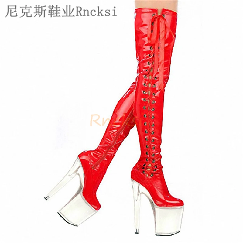 

Sexy boots 20 cm high heel steel pipe dance performance shoes Nightclub Queen Bar Dance King Shoes