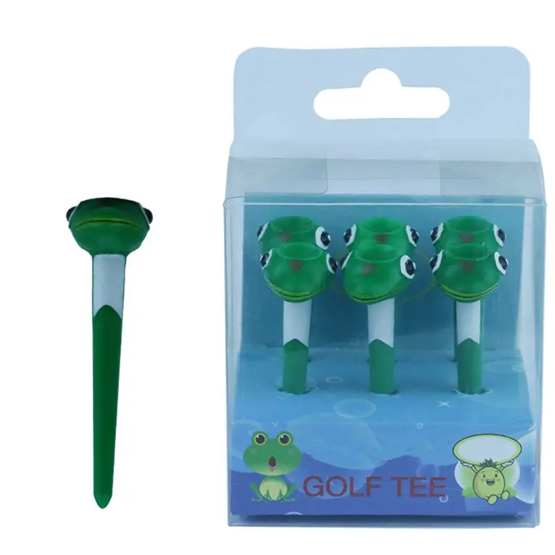 

6 Pcs Multifunction Cute Frog Head Golf Tee Holder Set for Driving Range Golf 87HF