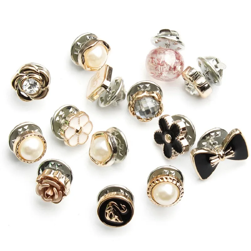 Модные регулируемые черные эмалевые пуговицы без шитья 10 шт. для рукоделия