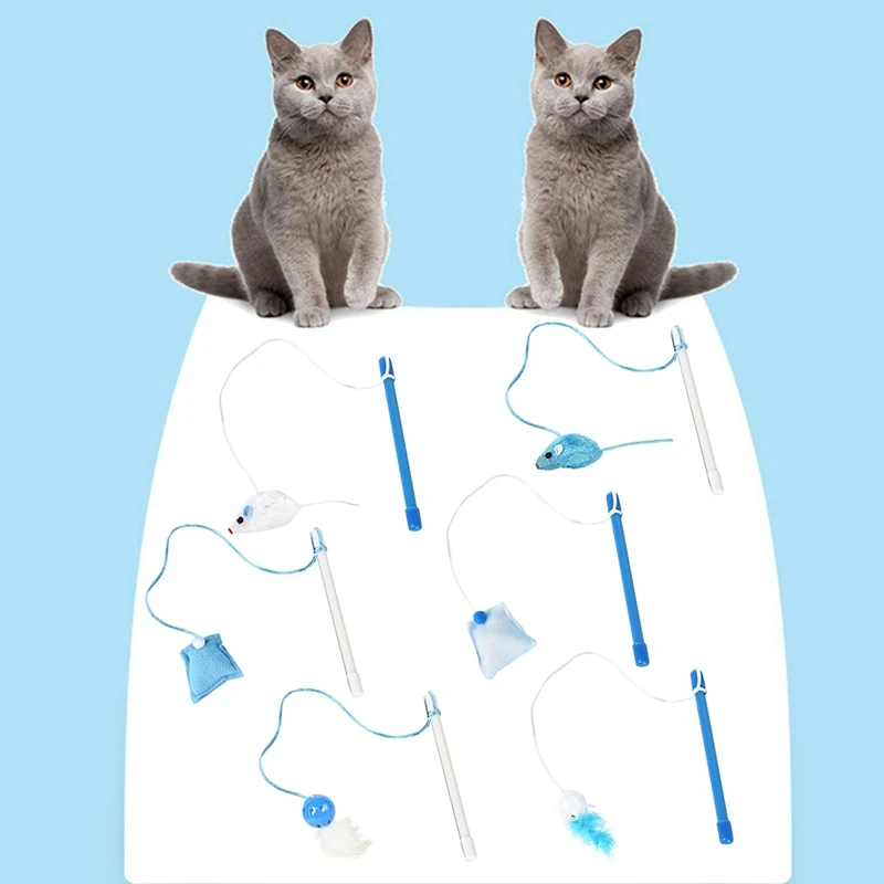 Интерактивная палочка для кошек забавная пластиковая Дразнилка котенки с