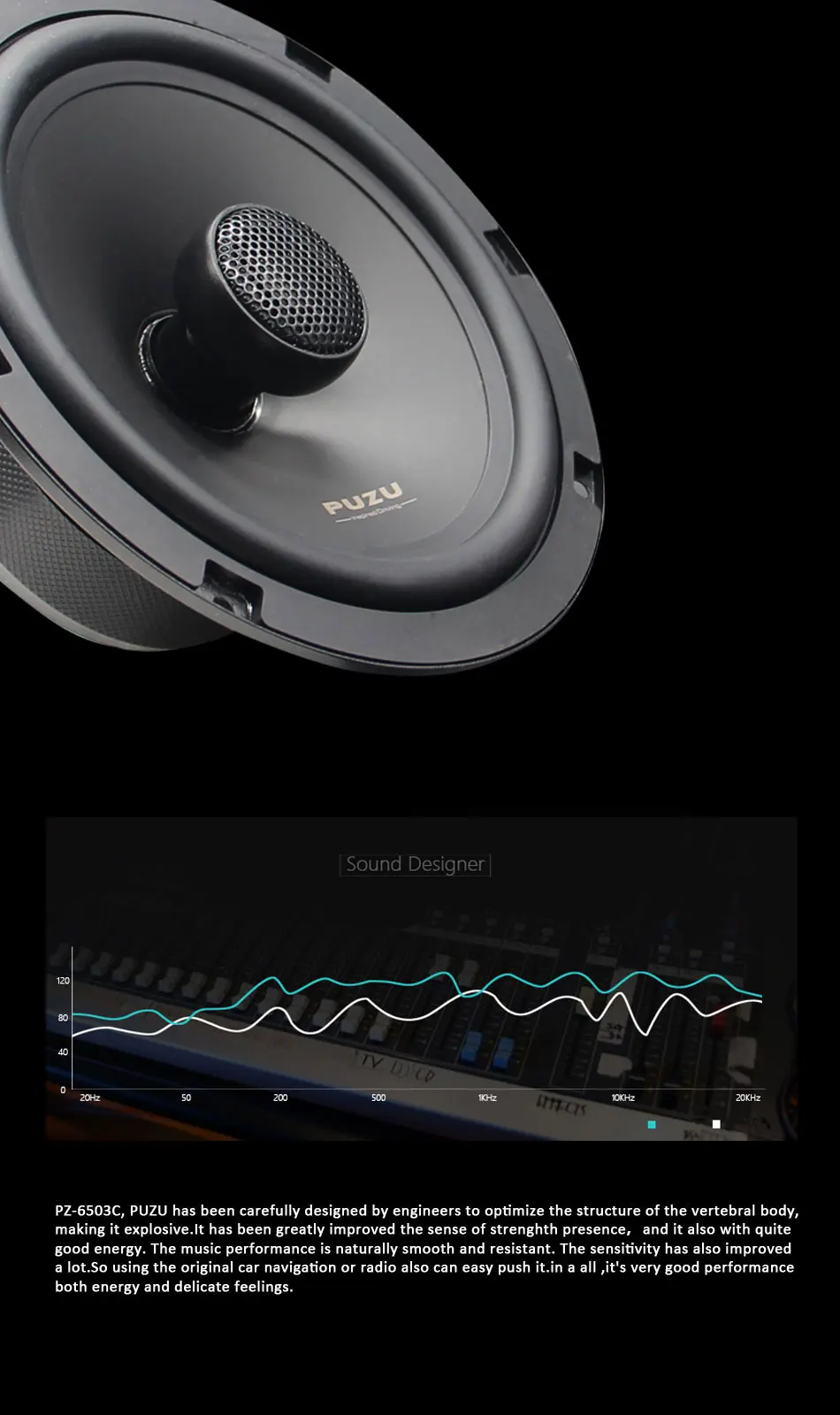 PUZU HiFi 6,5 дюймов коаксиальные автомобильные аудио колонки твитер СЧ Бас Звук ВЧ 180 Вт Выходная мощность ПП Конус 25 мм ASV звуковая катушка