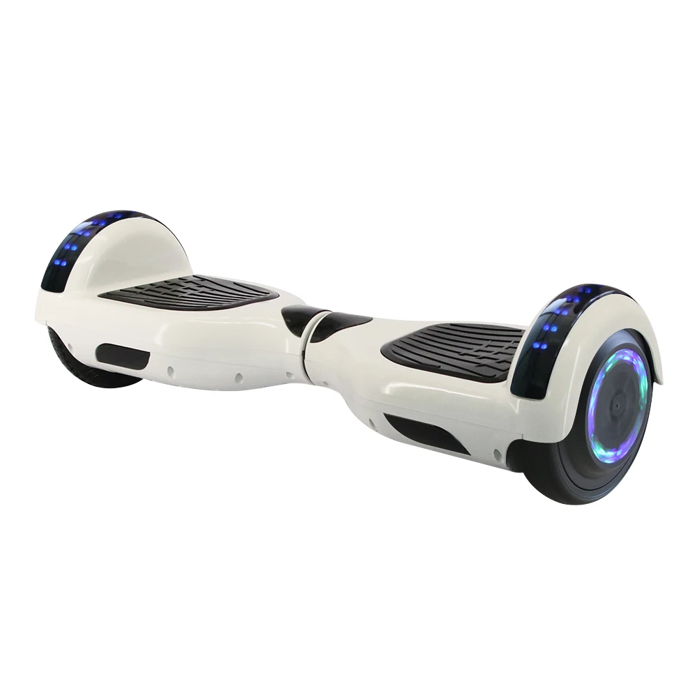 White with Bluetooth UL2722 Ховерборд, 6,5 дюймов, bluetooth, хромированный цветной Электрический скейтборд, руль, смарт, 2 колеса, самобалансирующийся стоячий скутер - Цвет: White with Bluetooth
