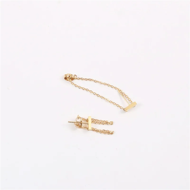 

Trendy Earring PVD Gold Finish 2021 New Chain Earring Stainless Steel Tarnish Free Gold Jewelry Wholesale