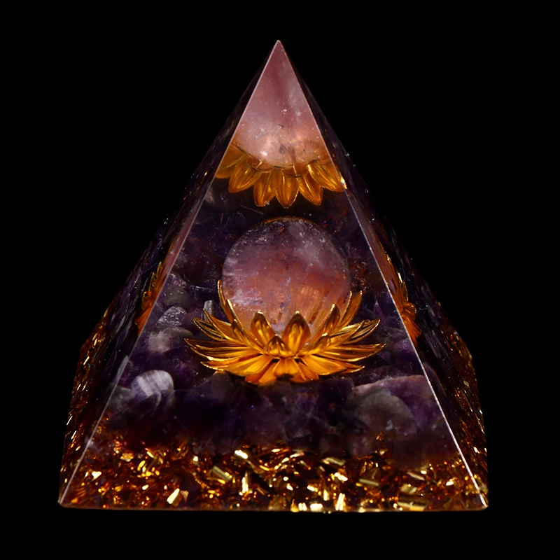 

Healing Crystal Chakra Stones Protection Pyramid Reiki Energy Meditation Pyramid