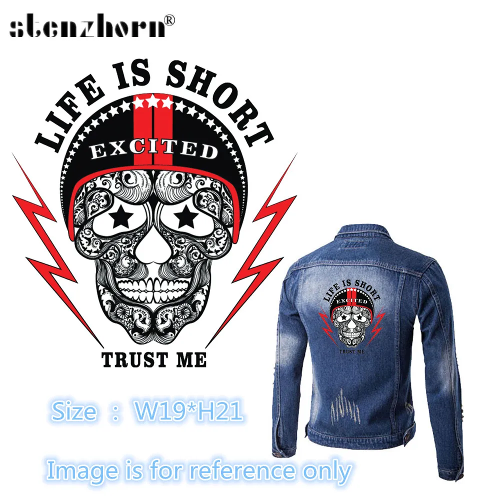 Череп искусственная нашивка футболка сделай сам толстовки и джинсовые куртки