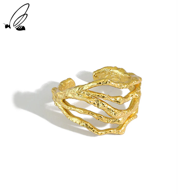 

S'STEEL Neo-gothic Gold Multi-layer Rings For Women 925 Sterling Silver Designer Opeing Trend Ring Joias Ouro 18k Fine Jewelry